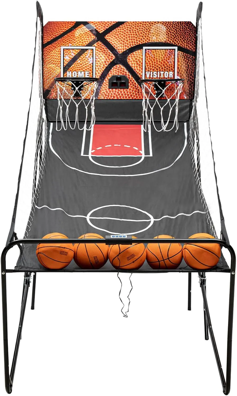 Eapmic Foldable Basketball Arcade Game Double Shot Basketball Game with LED Scorer and Timer, Electronic Basketball Games for Indoor Outdoor Playgrounds Game Halls with 5 Balls,8 Game Modes