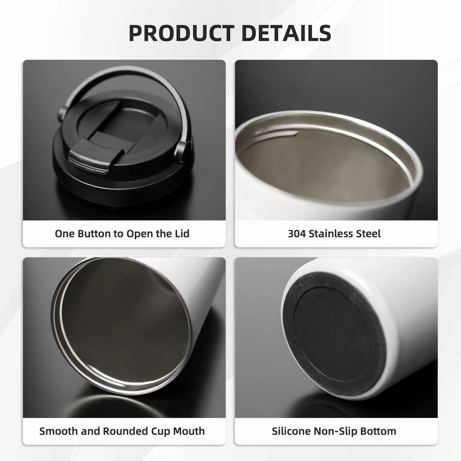 Easter Bunny 17oz Insulated Coffee Mug with Flip Lid Handle Easter Rabbit Stainless Steel Insulated Travel Tumbler Spill Proof Cup Gifts for Rabbit Lovers Easter Decorations Party Supplies Stuff