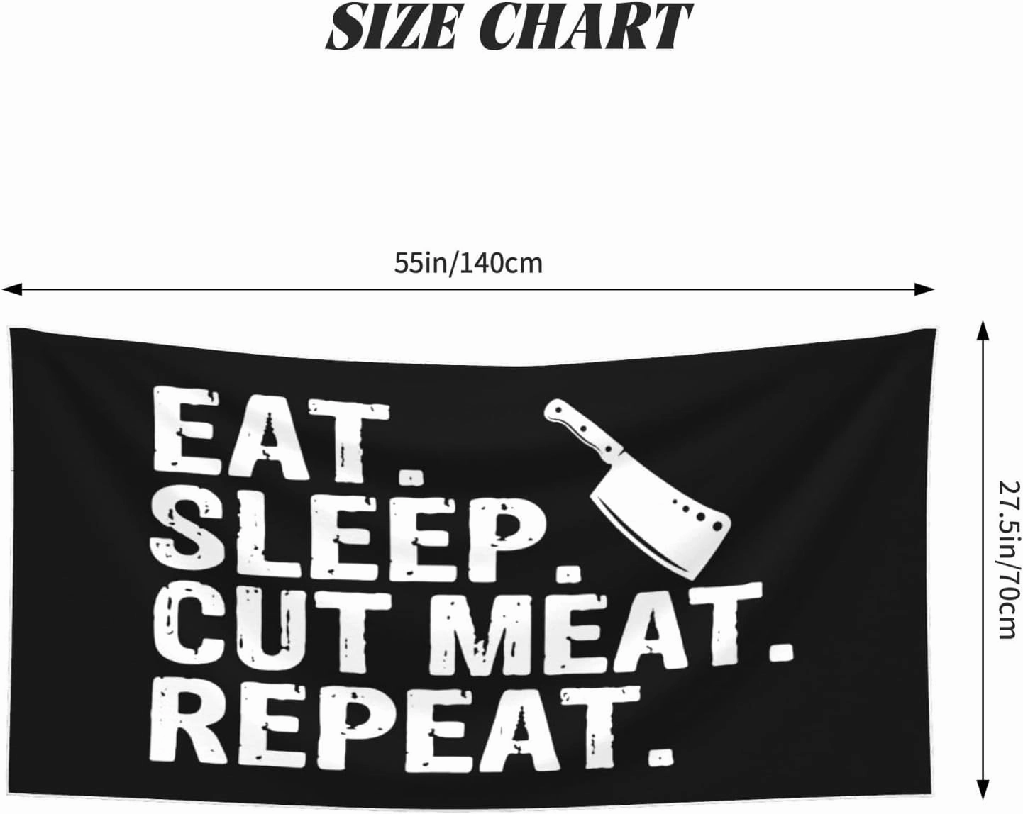 Eat Sleep Cut Meat Repeat Large Beach Towel 27.5x55 Inches - Ultra Soft & Quick Dry, Lightweight Sand Towel for Pool, Travel, Summer | Bath Towel for Adults & Family