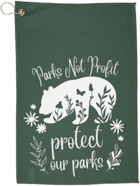 Eco-Friendly Golf Towels - Parks Not Profit, Protect Our Parks, Nature Lover Gift, Golf Accessories, Sustainable Golf Gear