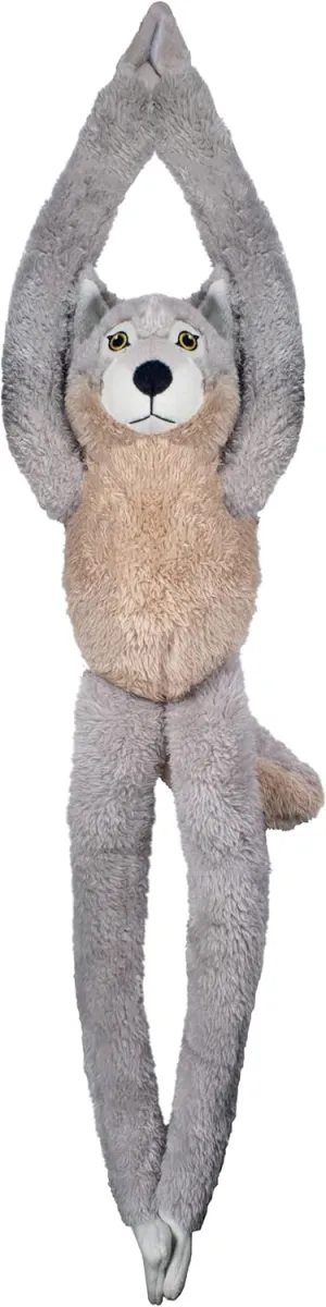 EcoBuddiez Tree Huggers - Wolf from Deluxebase. 72cm Hanging Soft Toy Made from Recycled Plastic Bottles. Eco-Friendly Soft and Cuddly Plush Toy and Perfect Cuddly Gift for Kids.
