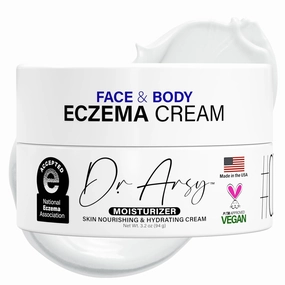 Eczema Cream for Face & Body | Ultra-Rich Relief & Repair Lotion for Itchy Skin | Clinically Tested | Vegan | For Adults & Kids | Made in USA | 3.2 oz