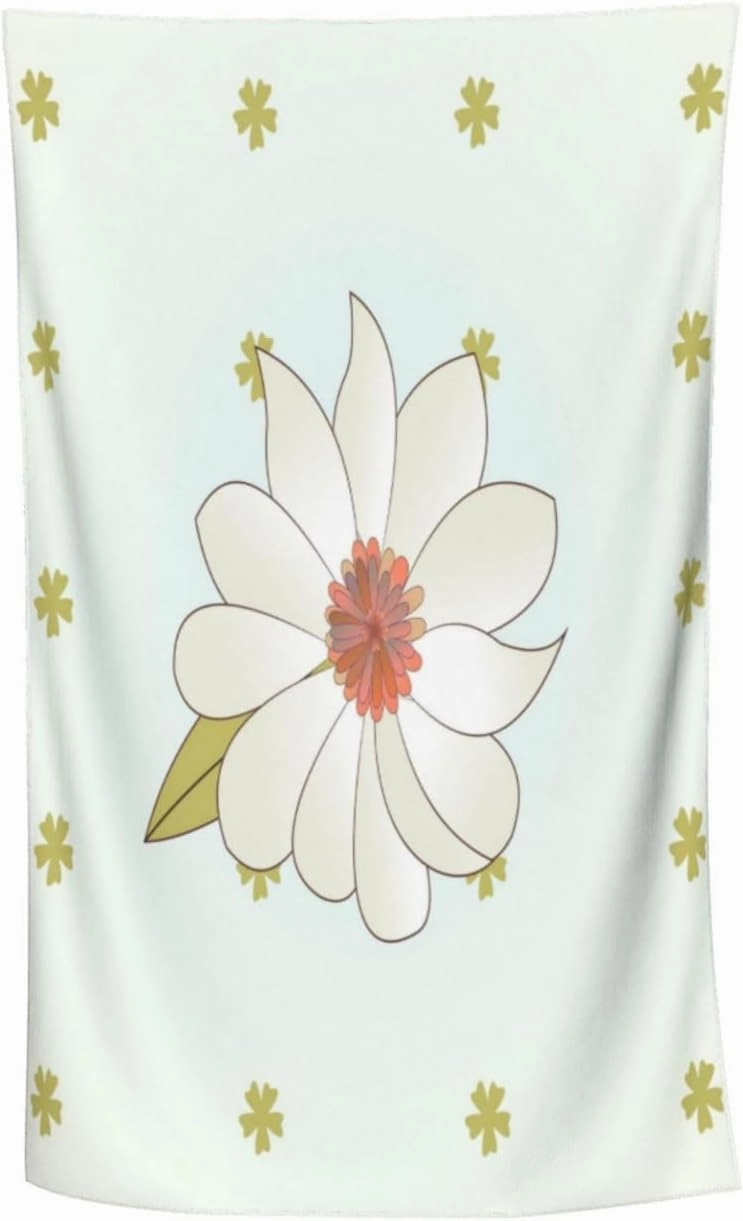 EkcoS Camellia in Bloom Microfiber Absorbent Bath Towel,Soft and Absorbent, Towels for Bathroom, Gym, Hotel, and Spa (32x52inches)