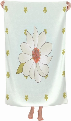EkcoS Camellia in Bloom Microfiber Absorbent Bath Towel,Soft and Absorbent, Towels for Bathroom, Gym, Hotel, and Spa (32x52inches)