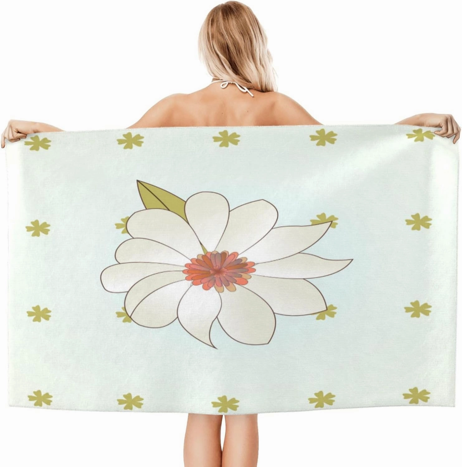 EkcoS Camellia in Bloom Microfiber Absorbent Bath Towel,Soft and Absorbent, Towels for Bathroom, Gym, Hotel, and Spa (32x52inches)