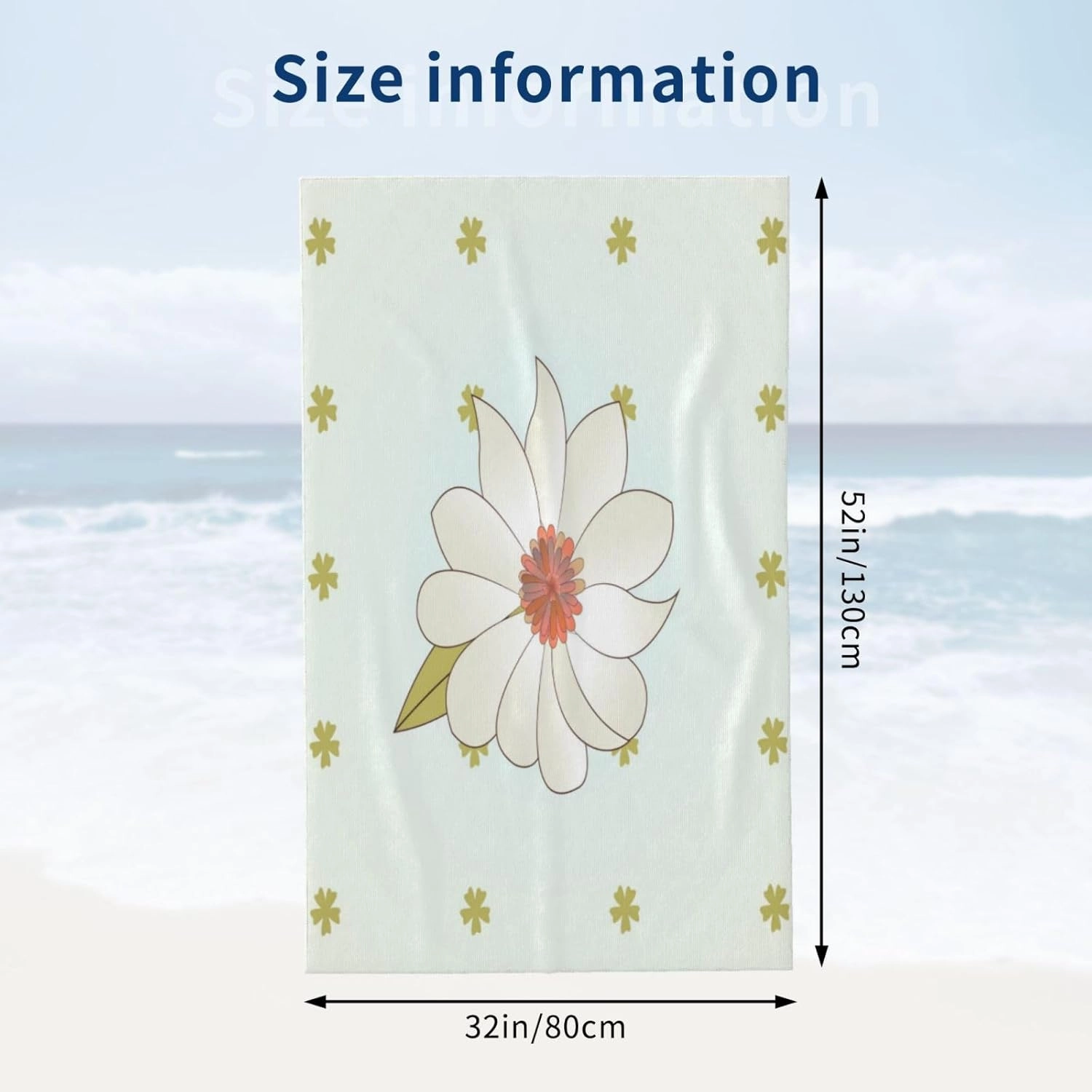 EkcoS Camellia in Bloom Microfiber Absorbent Bath Towel,Soft and Absorbent, Towels for Bathroom, Gym, Hotel, and Spa (32x52inches)