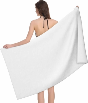 EkcoS Solid Color White Microfiber Absorbent Bath Towel,Soft and Absorbent, Towels for Bathroom, Gym, Hotel, and Spa (32x52inches)