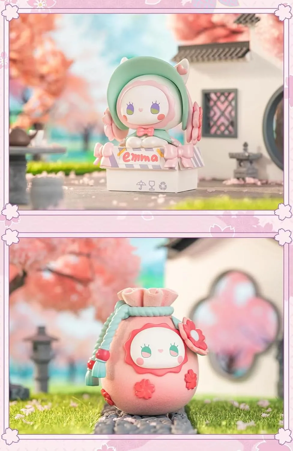 Emma Evening Cherry Blossom Series Blind Box Figures 8PCs Cute Collectible Toys Home Decorations, Holiday Birthday Gifts