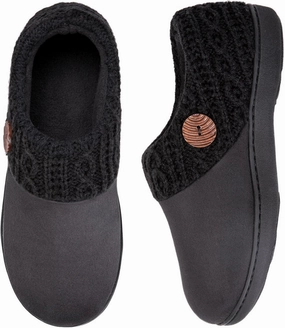 EverFoams Women's Microsuede Slippers Warm Comfy Memory Foam Indoor House Shoes with Knit Collar