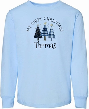 First Christmas Thomas Toddler Kids Long Sleeve T-Shirt