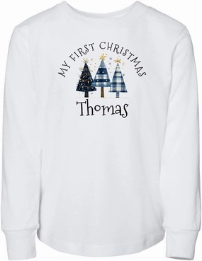 First Christmas Thomas Toddler Kids Long Sleeve T-Shirt