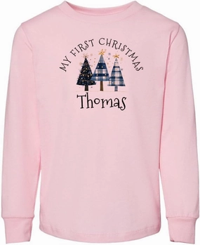 First Christmas Thomas Toddler Kids Long Sleeve T-Shirt