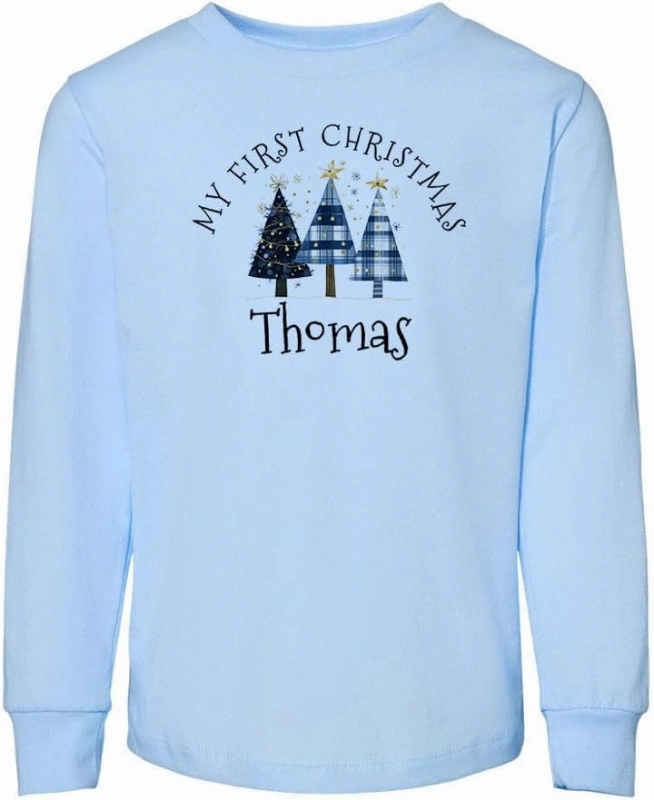 First Christmas Thomas Toddler Kids Long Sleeve T-Shirt