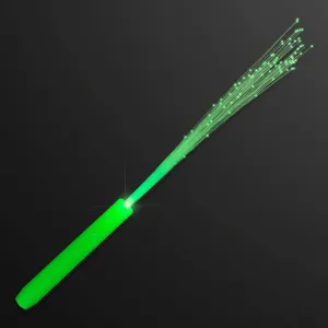 FlashingBlinkyLights Green Light Up Fiber Optic Stick Wand (Set of 12)