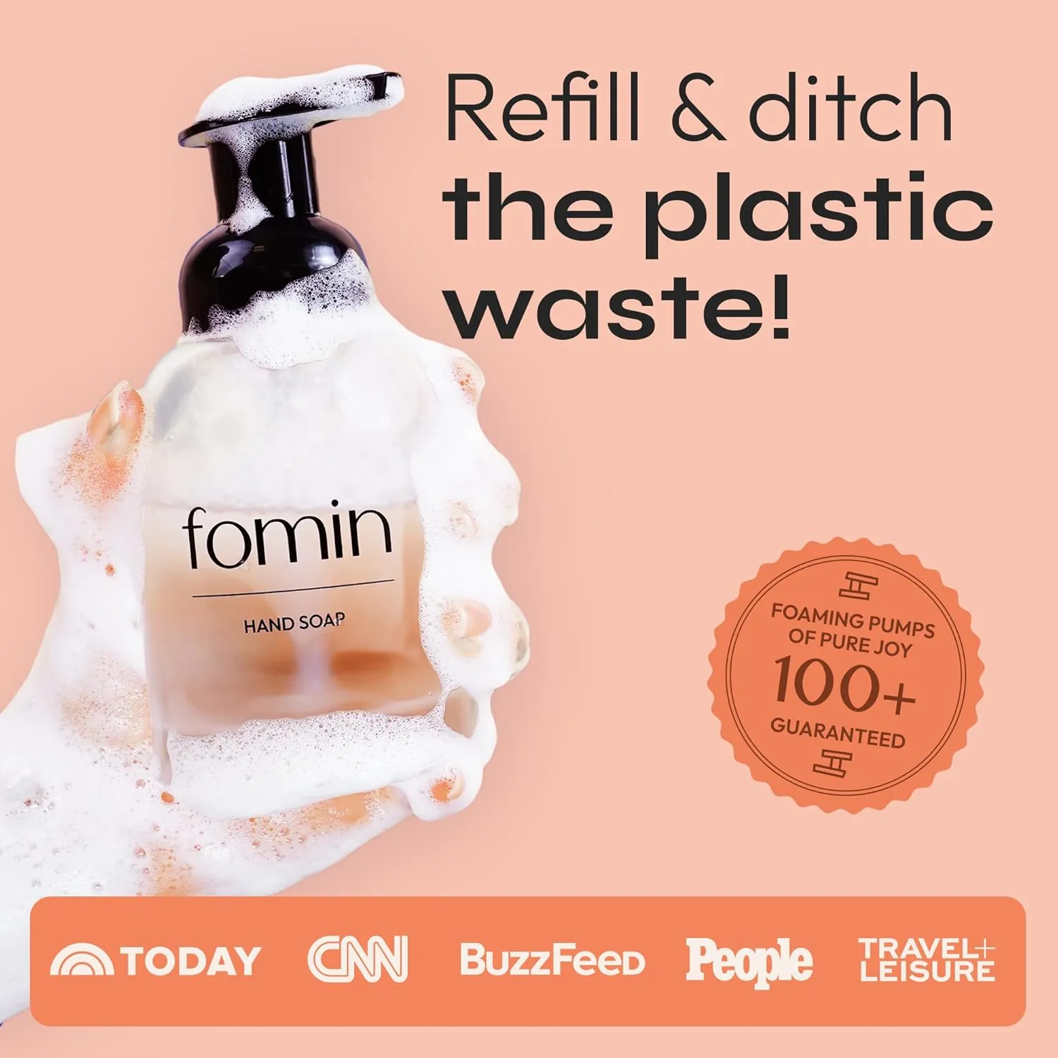 FOMIN Hand Soap Starter Kit - 6 Variety Pack of Foaming Hand Soap Refills   1 Glass Dispenser - Eco-Friendly Foaming Hand Soap Tablets for All Skin Types - Makes 48 fl oz Soap