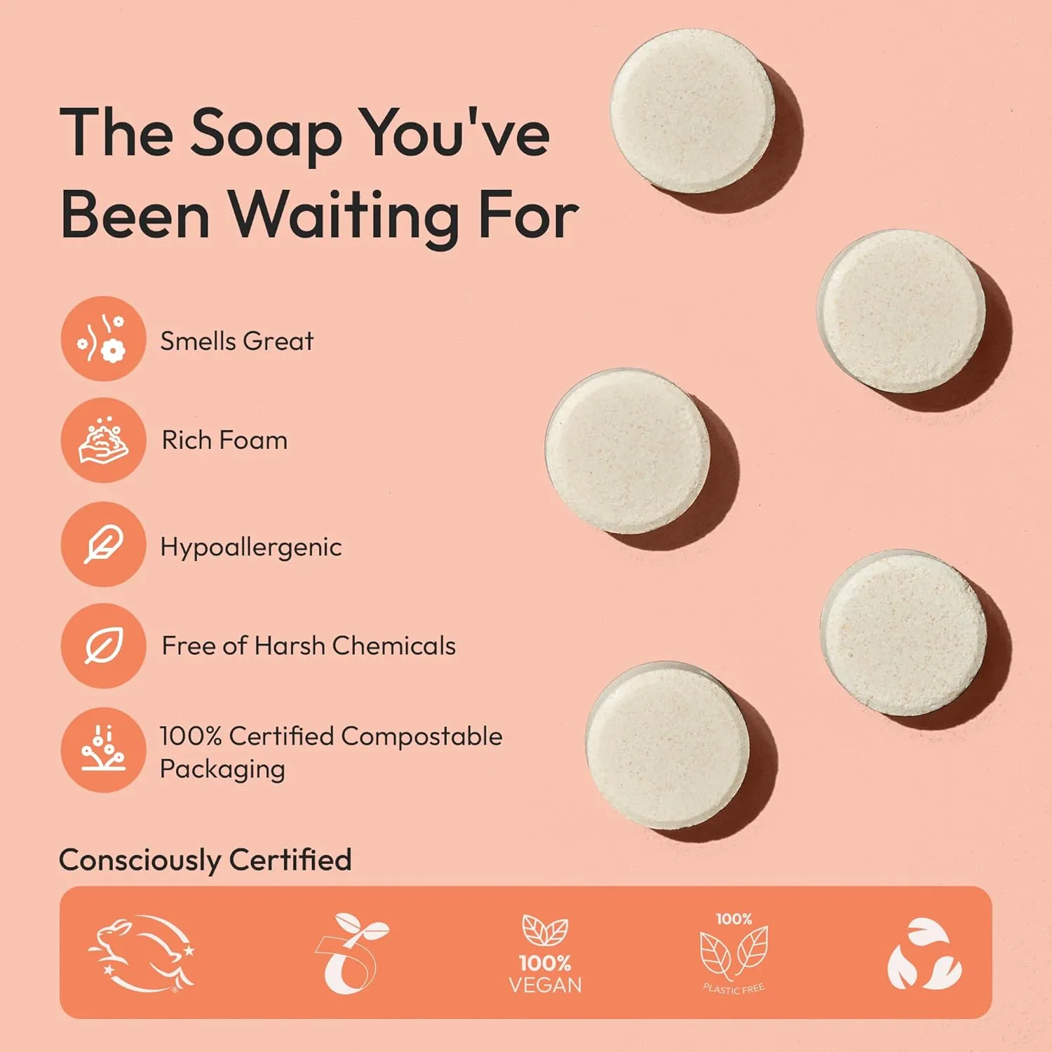 FOMIN Hand Soap Starter Kit - 6 Variety Pack of Foaming Hand Soap Refills   1 Glass Dispenser - Eco-Friendly Foaming Hand Soap Tablets for All Skin Types - Makes 48 fl oz Soap