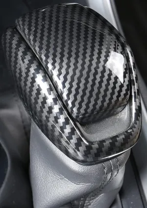 for Totoya RAV4 2019-2025 Gear Shift Knob Cover, Carbon Fiber Grain Interior Protective Gear Shift Trim for Toyota Highlander 2020-2025- Carbon Fiber
