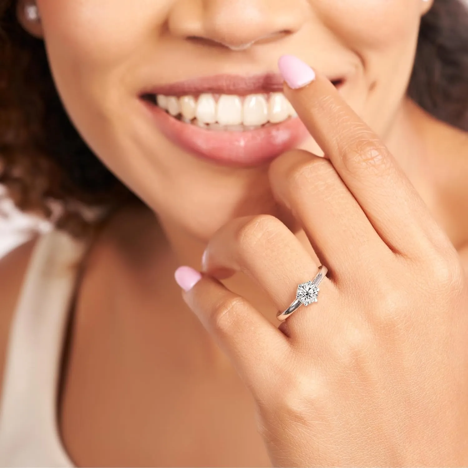 FRIENDLY DIAMONDS 1 Carat - 5 Carat | IGI Certified Lab Grown Diamond Engagement Ring | 14K Or 18K White, Yellow Or Rose Gold |Esther Tacori Style Solitaire Diamond Ring | FG-VS Quality