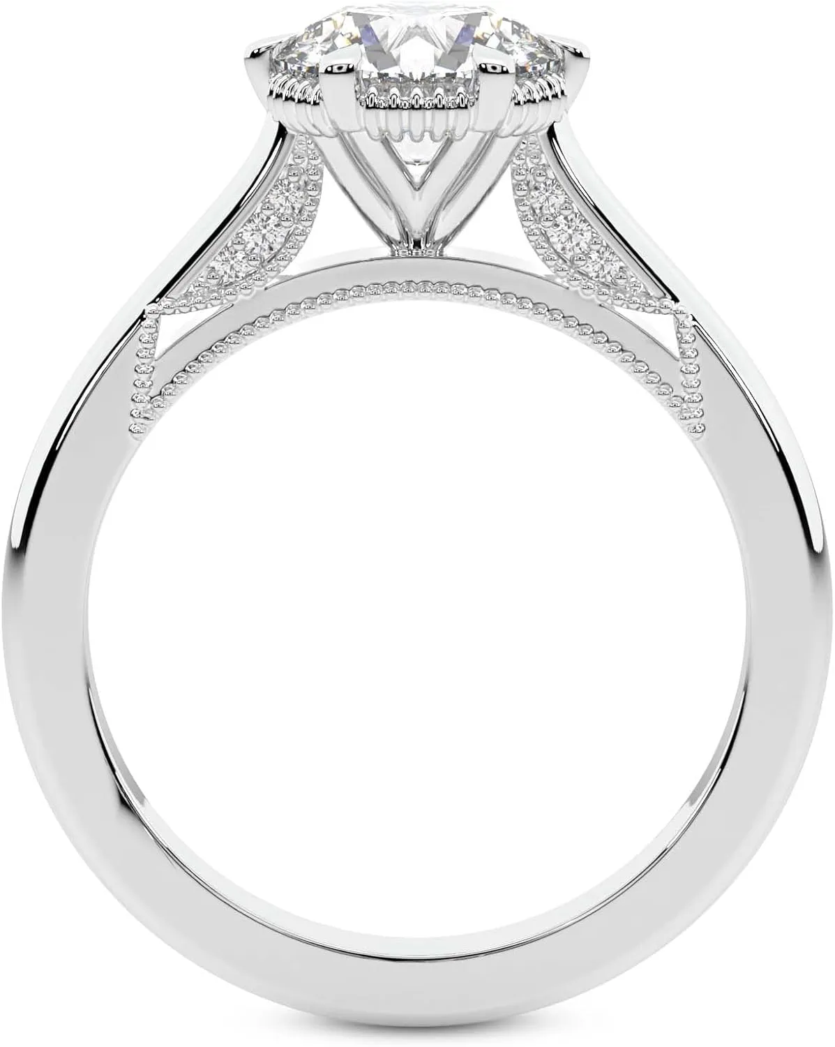 FRIENDLY DIAMONDS 1 Carat - 5 Carat | IGI Certified Lab Grown Diamond Engagement Ring | 14K Or 18K White, Yellow Or Rose Gold |Esther Tacori Style Solitaire Diamond Ring | FG-VS Quality