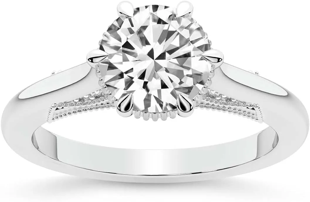 FRIENDLY DIAMONDS 1 Carat - 5 Carat | IGI Certified Lab Grown Diamond Engagement Ring | 14K Or 18K White, Yellow Or Rose Gold |Esther Tacori Style Solitaire Diamond Ring | FG-VS Quality