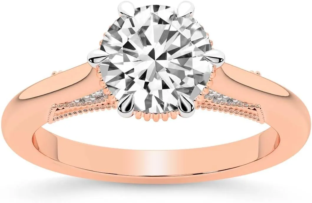 FRIENDLY DIAMONDS 1 Carat - 5 Carat | IGI Certified Lab Grown Diamond Engagement Ring | 14K Or 18K White, Yellow Or Rose Gold |Esther Tacori Style Solitaire Diamond Ring | FG-VS Quality