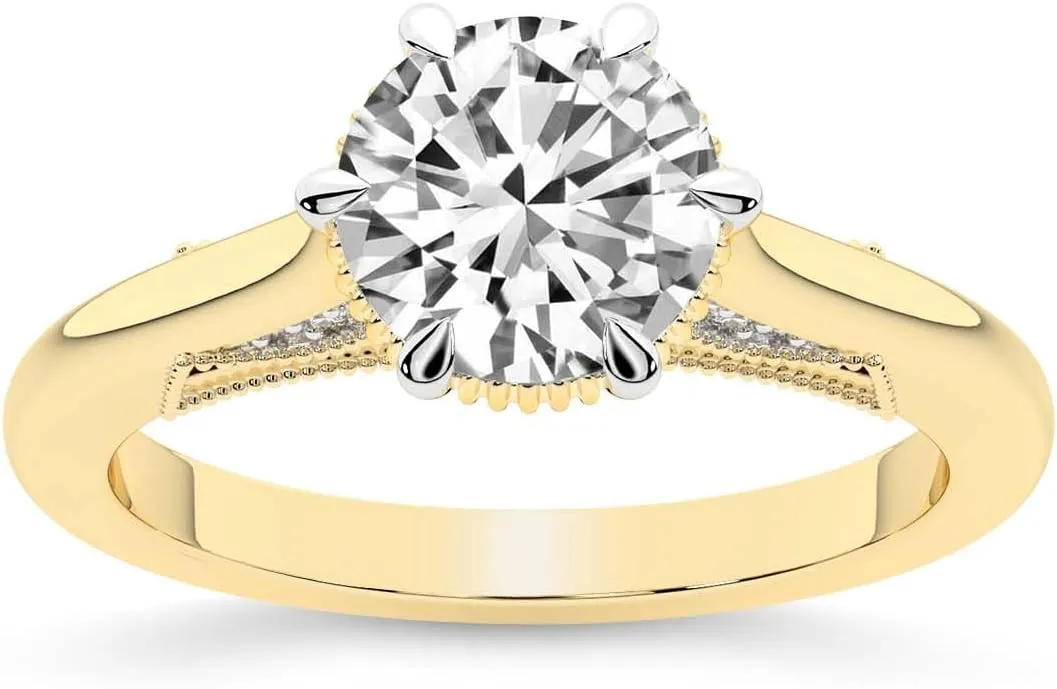 FRIENDLY DIAMONDS 1 Carat - 5 Carat | IGI Certified Lab Grown Diamond Engagement Ring | 14K Or 18K White, Yellow Or Rose Gold |Esther Tacori Style Solitaire Diamond Ring | FG-VS Quality