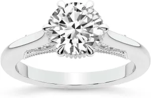 FRIENDLY DIAMONDS 1 Carat - 5 Carat | IGI Certified Lab Grown Diamond Engagement Ring | 14K Or 18K White, Yellow Or Rose Gold |Esther Tacori Style Solitaire Diamond Ring | FG-VS Quality