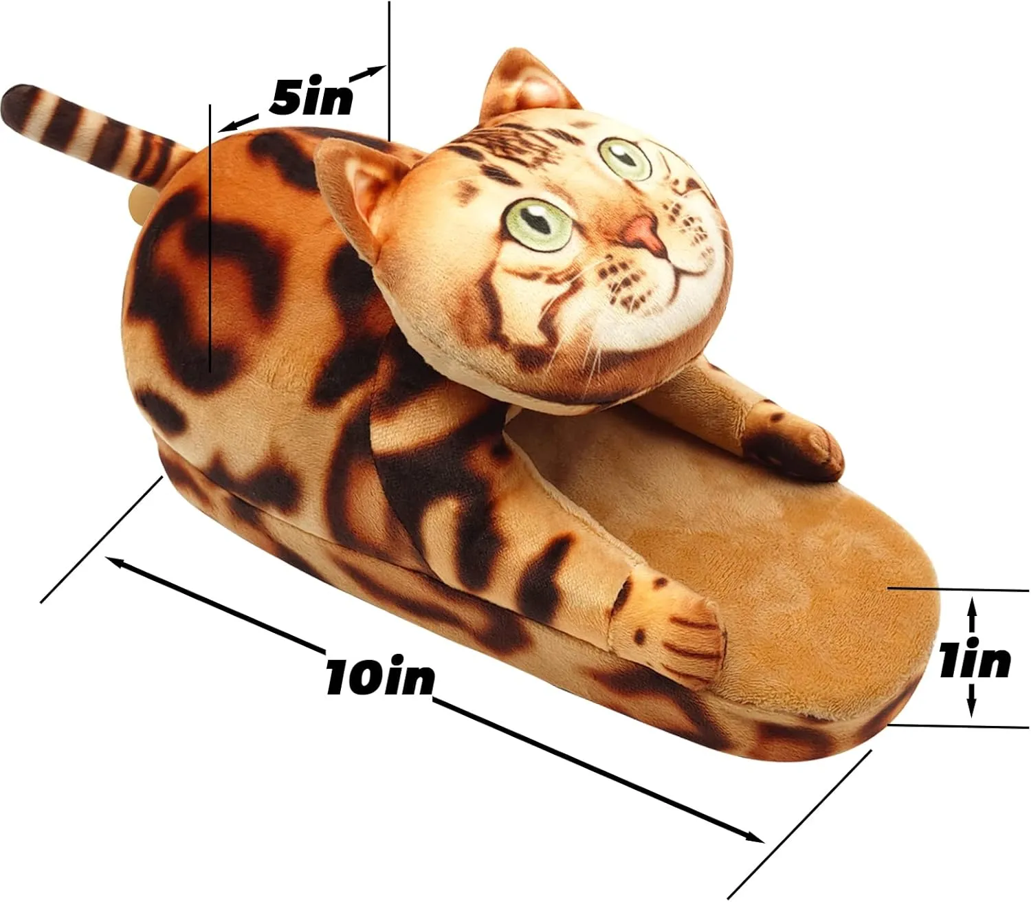 Funny Fuzzy Cat Slippers for Women - Fluffy House Shoes, Cute Animal Slippers for Indoor & Outdoor, Soft Non-Slip, Cat Gifts for Lovers, Christmas Gifts for Girls/Mom/Men