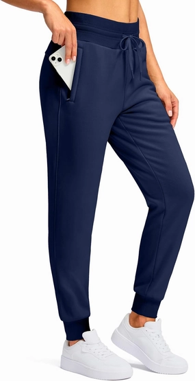 G Gradual Women's Sherpa Fleece Lined Pants with Zipper Pockets Winter Warm Joggers High Waisted Fleece Sweatpants