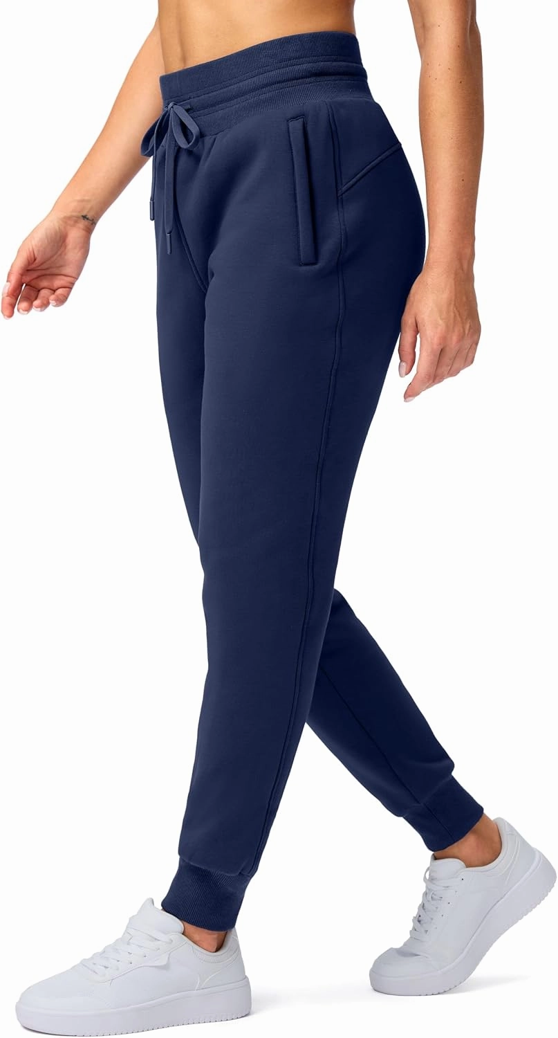 G Gradual Women's Sherpa Fleece Lined Pants with Zipper Pockets Winter Warm Joggers High Waisted Fleece Sweatpants