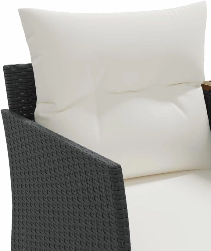 Garden Sofa Outdoor Set, Cushions, Modern Patio Furniture with Adjustable Feet and Poly Rattan for Balcony, Deck, Backyard Seating