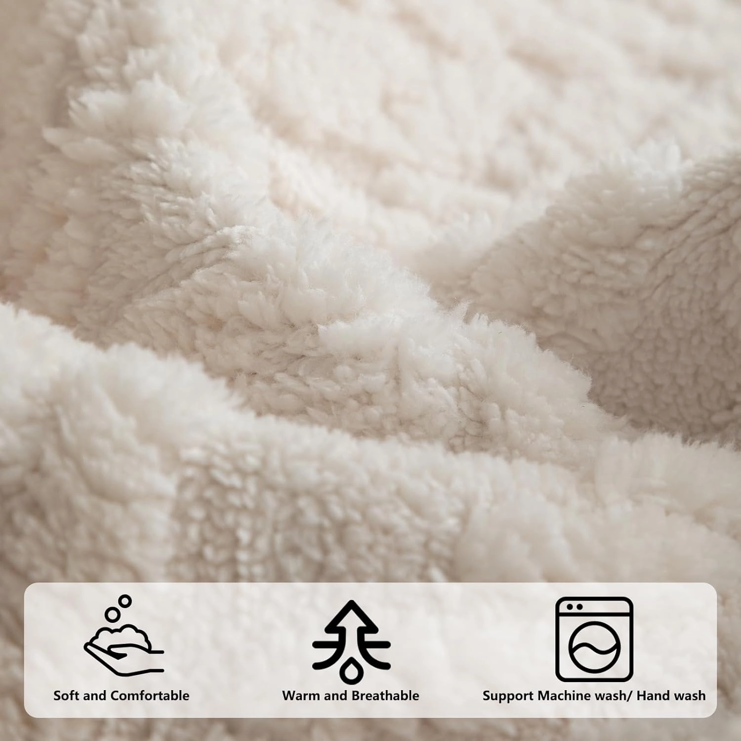 Geometric Jacquard Plush Warm Sofa Couch Cover, Soft Funny Fuzzy Couch Covers, Non Slip Sectional Sofa Slipcover, Cozy Washable Furniture Protector for Kids, Pets (Beige White, 28"x 28")