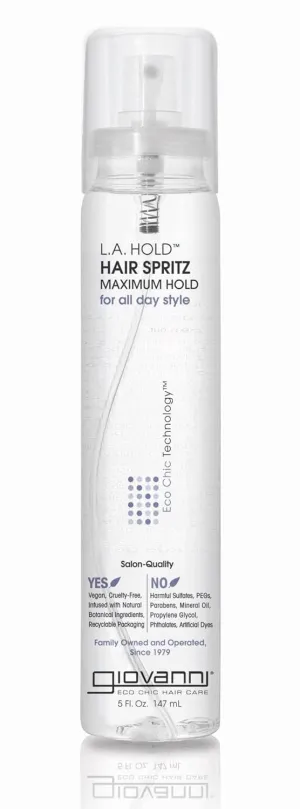 GIOVANNI L.A. Hold Hair Spritz - Maximum Hold Styling Spray, Lightweight, Lauryl & Laureth Sulfate Free - 5 oz (Pack of 3)