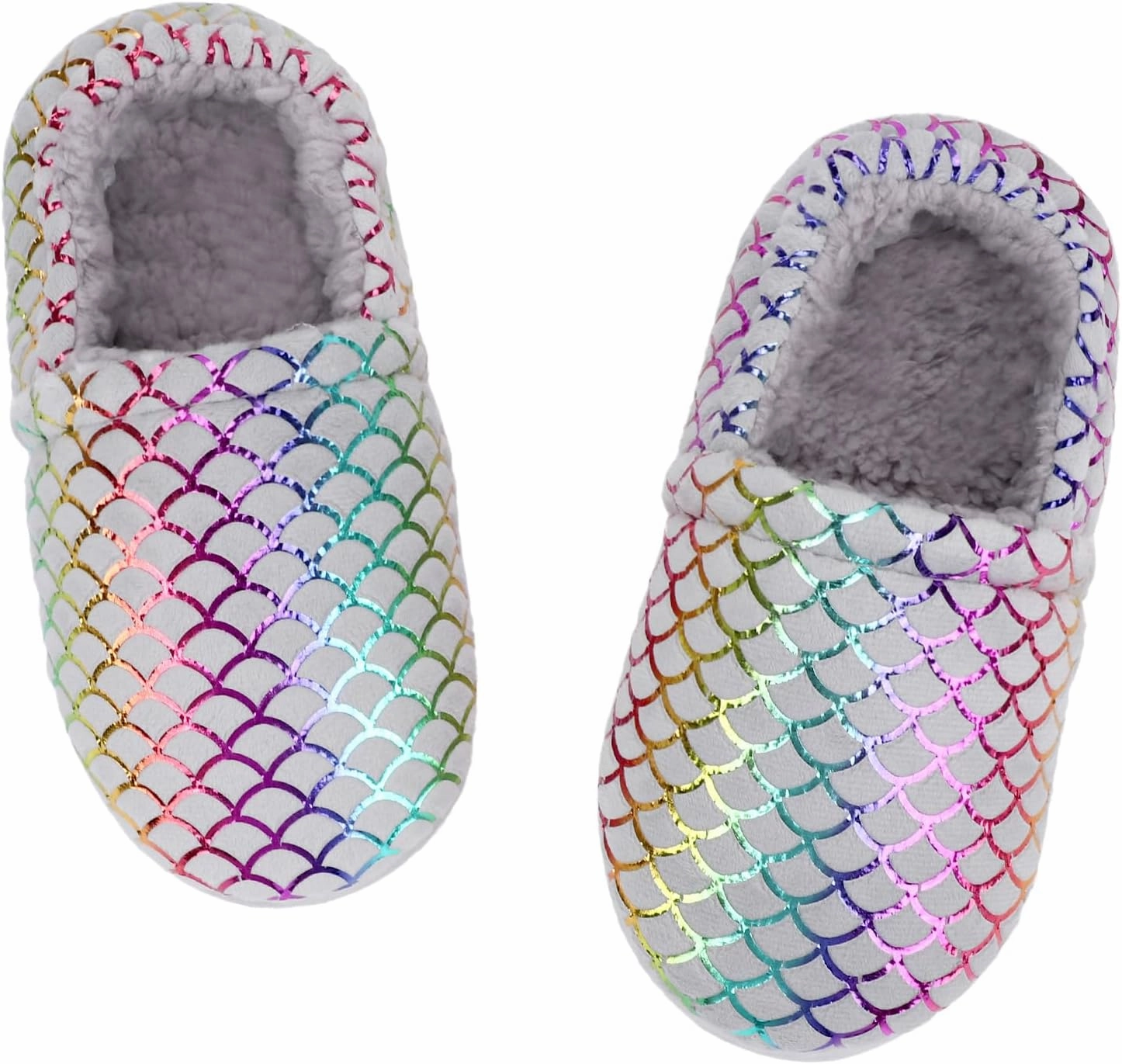 Girls Mermaid Princess Glitter House Slippers No-Slip Memory Foam Slippers for Kids (Little Kid/Big Kid)