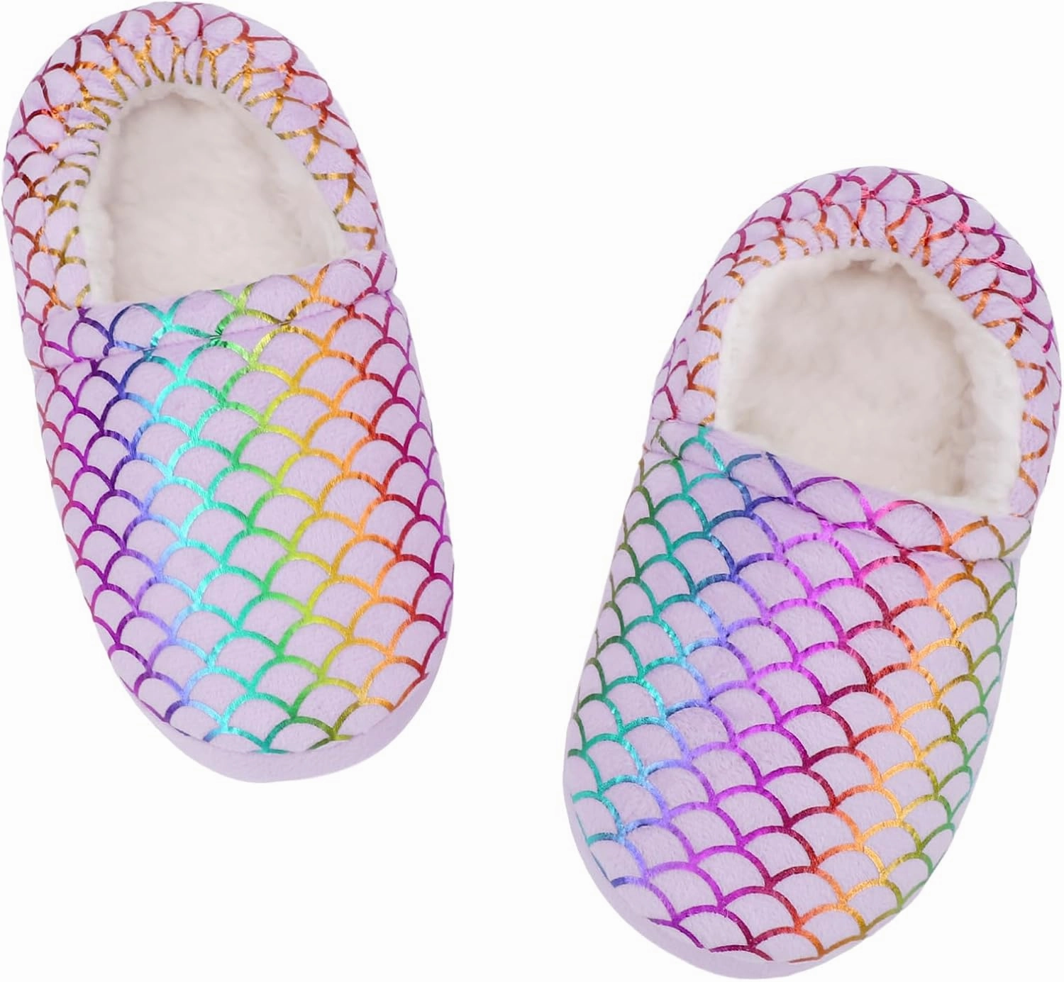 Girls Mermaid Princess Glitter House Slippers No-Slip Memory Foam Slippers for Kids (Little Kid/Big Kid)