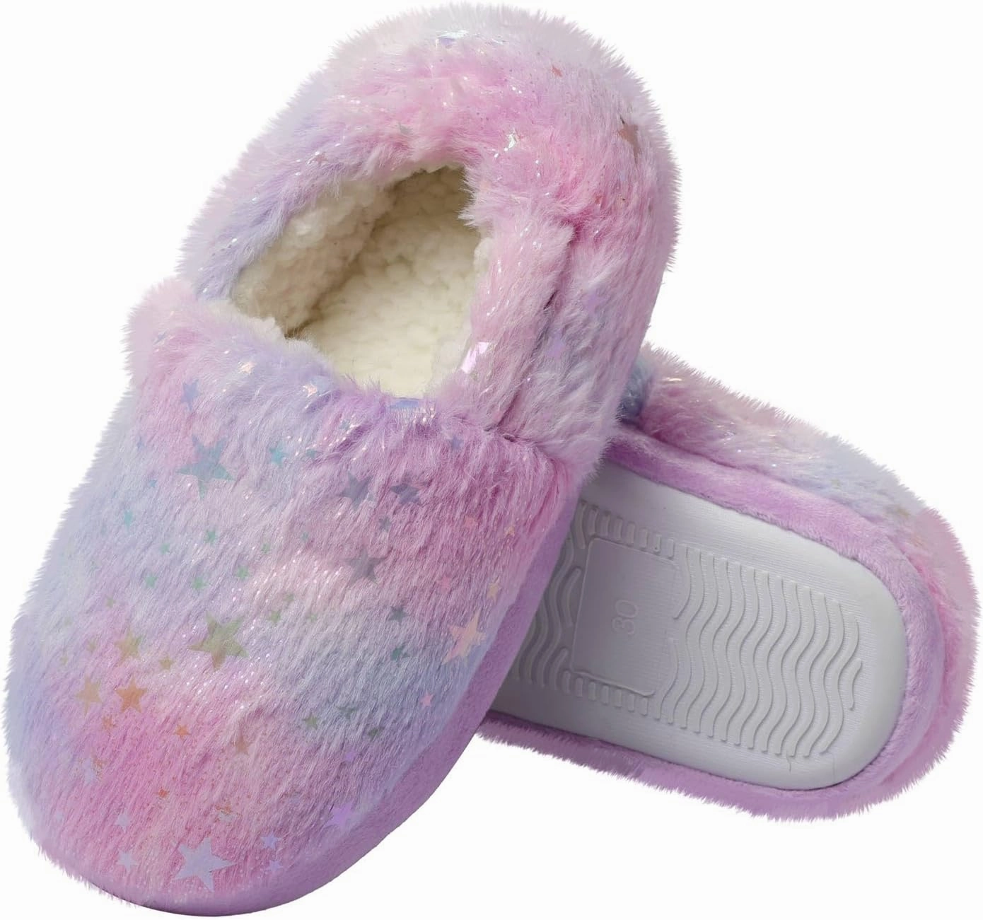 Girls Mermaid Princess Glitter House Slippers No-Slip Memory Foam Slippers for Kids (Little Kid/Big Kid)