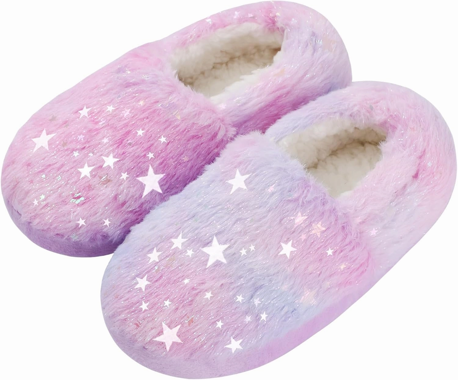 Girls Mermaid Princess Glitter House Slippers No-Slip Memory Foam Slippers for Kids (Little Kid/Big Kid)