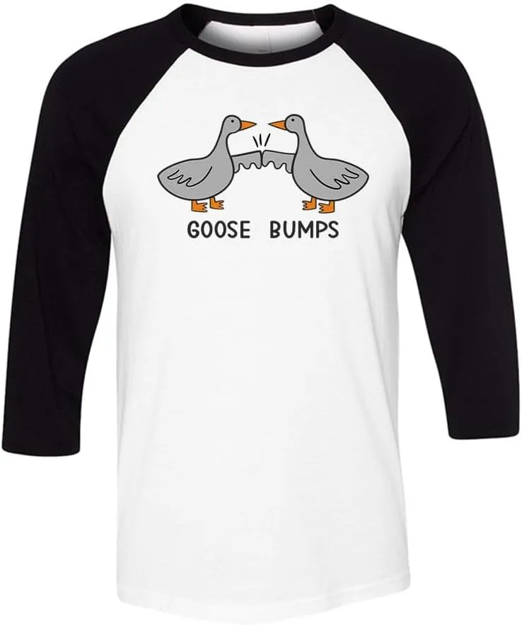 Goose Bumps Three-Quarter Raglan Sleeve Baseball Shirt Unisex