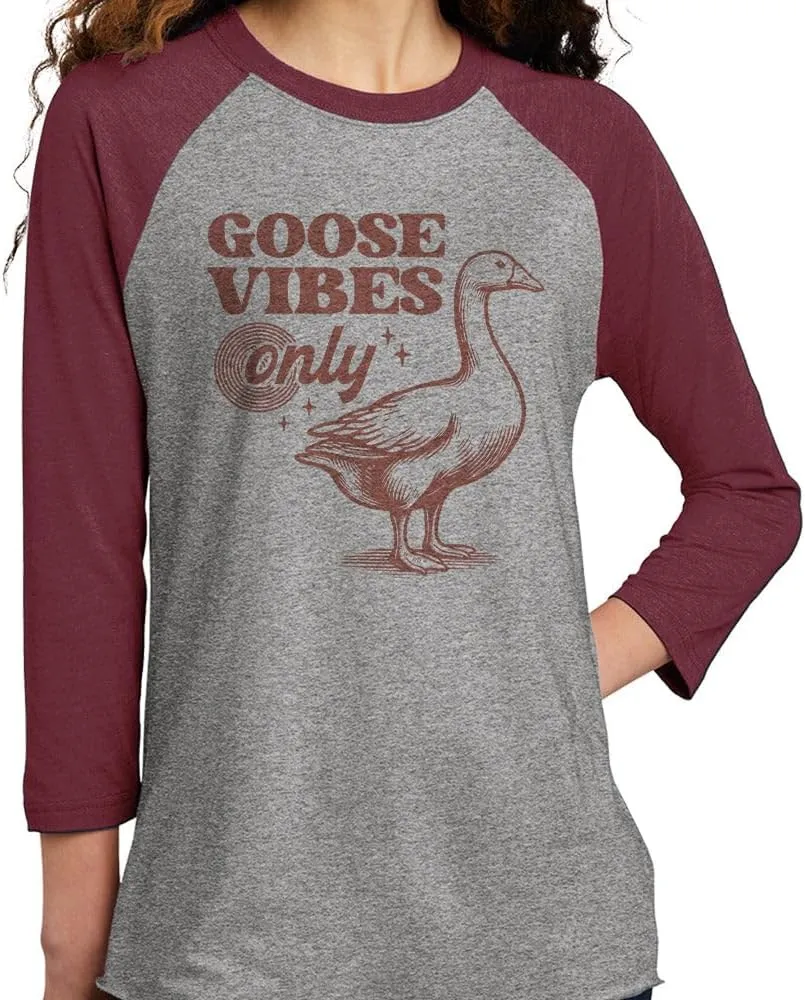Goose Vibes Only Three-Quarter Raglan Sleeve Baseball Shirt Unisex