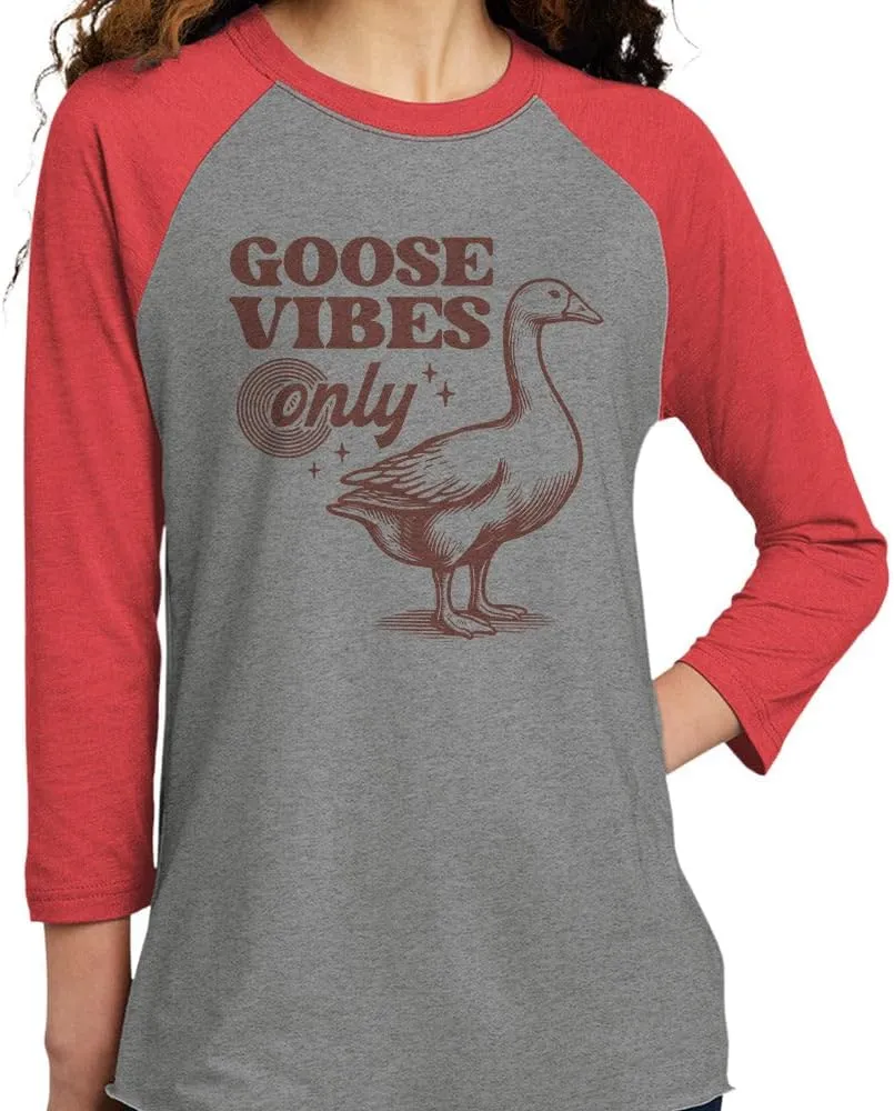 Goose Vibes Only Three-Quarter Raglan Sleeve Baseball Shirt Unisex