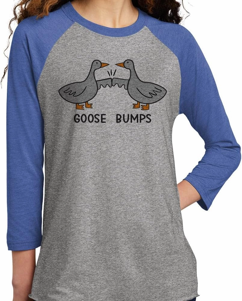 Goose Bumps Three-Quarter Raglan Sleeve Baseball Shirt Unisex