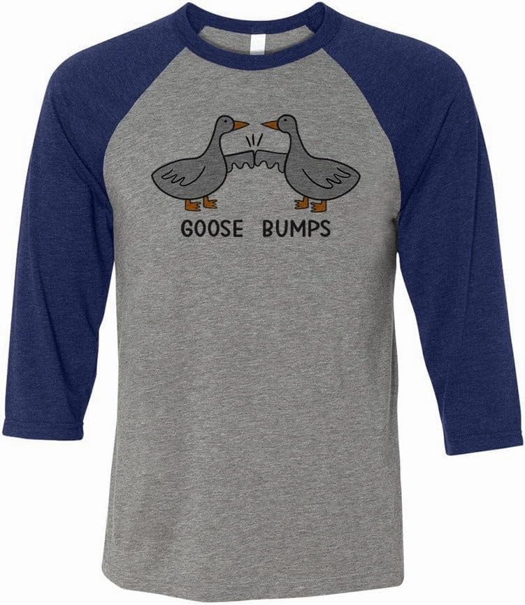 Goose Bumps Three-Quarter Raglan Sleeve Baseball Shirt Unisex