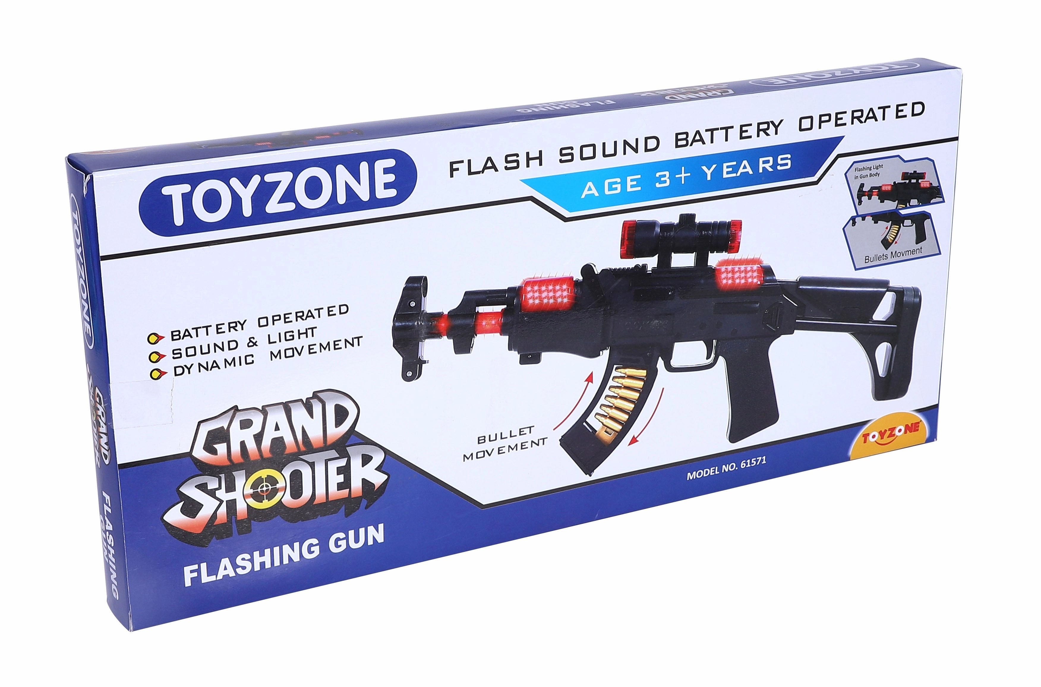 Grand Shooter Flashing Gun | Shooting Gun | Role Play Toy | Compact Toy Gun | Imaginative Play Gun | For Kids 3  years