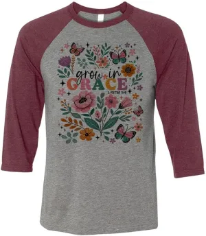 Grow in Grace Three-Quarter Raglan Sleeve Baseball Shirt Unisex
