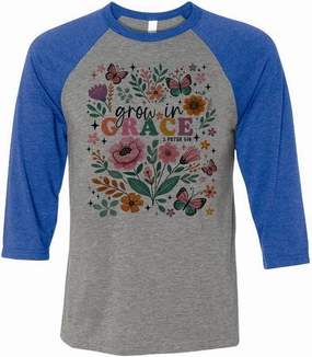 Grow in Grace Three-Quarter Raglan Sleeve Baseball Shirt Unisex