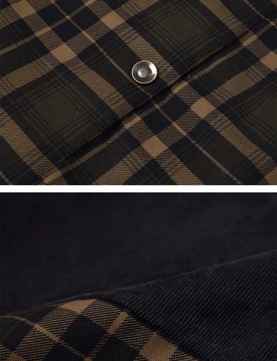 Haellun Men's Long Sleeve Sherpa Lined Shirt Jacket Flannel Plaid Fleece Coats