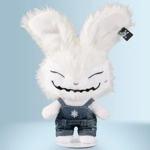 Halloween Scary Stuffed Animal, Creepy Doll, Spooky Plush Bunny, Stuffed Animal for Boys and Girls, Movable Limbs, 12’’, White