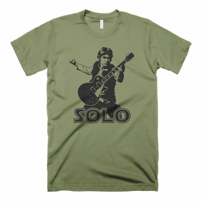 Han Solo Guitar T-Shirt Funny Guitarist Gift Mens Music Shirts Band Graphic Tee Vintage 80s Rock n Roll Shirts