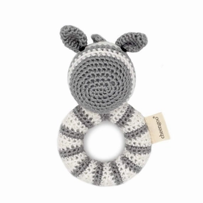 Hand Crocheted Ring Rattle - Zebra