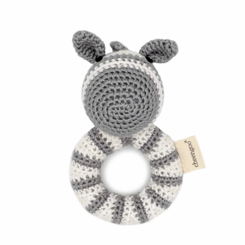 Hand Crocheted Ring Rattle - Zebra